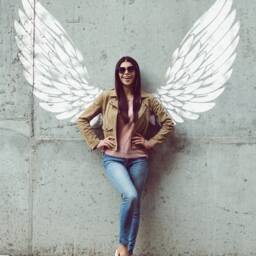 Angel Wings Wall Stencil Reusable Mylar, Selfie Mural Decor - thumbnail 2