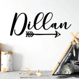 Boy Wall Sticker, Personalized Name Decal, Removable Vinyl Wallpaper Sign, Customizable Cursive Script Font For Nursery, Minimalist Boho - thumbnail 2