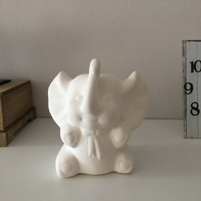 Elephant Figurine, Cash Box, Ceramic Bisque, Ready To Paint, Coin Bank, Piggy Gift Idea, U-Paint, Diy Project, Easter - image 1