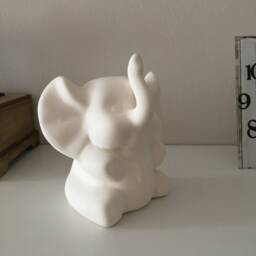 Elephant Figurine, Cash Box, Ceramic Bisque, Ready To Paint, Coin Bank, Piggy Gift Idea, U-Paint, Diy Project, Easter - thumbnail 3