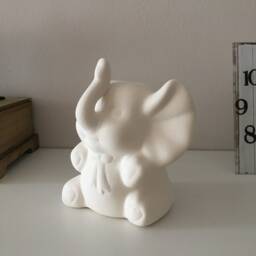 Elephant Figurine, Cash Box, Ceramic Bisque, Ready To Paint, Coin Bank, Piggy Gift Idea, U-Paint, Diy Project, Easter - thumbnail 2