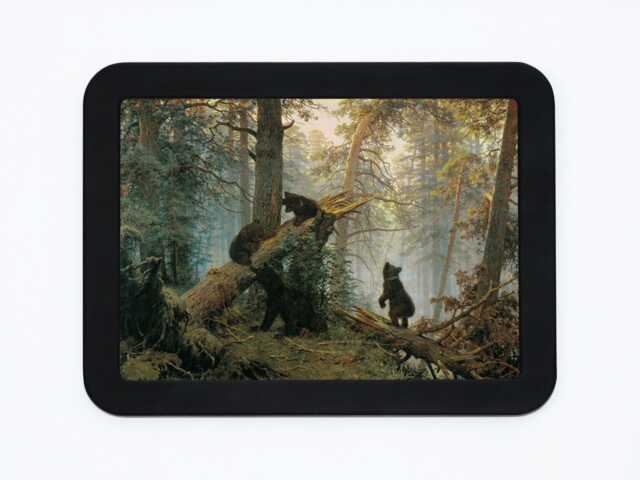 Morning in The Pine-Tree Forest Ivan Shishkin Bears Family Trees Woods Landscape Classic Painting Wooden Framed Art Print - image 1