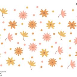 Mixed Flower Wall Stickers, Decals, Orange Sticker, Pink Multicoloured Stickers - thumbnail 3