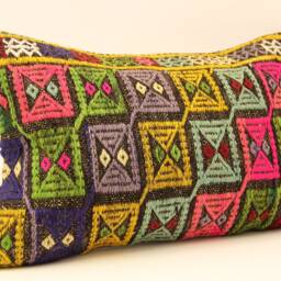 16x24 Bohemian Kilim Pillow, Turkish Handwoven Kilim, Throw Pillow, Tribal Boho Cushion Cover, Beeding 4Kaf-54 - thumbnail 2