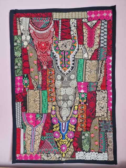 Large Patchwork Wall Hanging 100x150cm. Vintage Home Deco - image 1