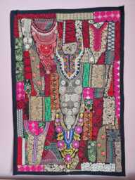Large Patchwork Wall Hanging 100x150cm. Vintage Home Deco