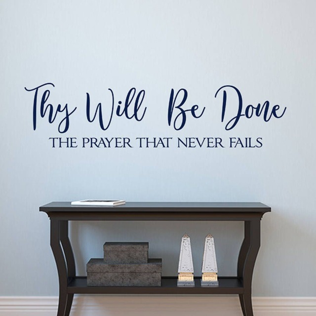 Thy Will Be Done Vinyl Wall Decal, Prayer Decor, Faith Quotes, Farmhouse Christian Words - image 1