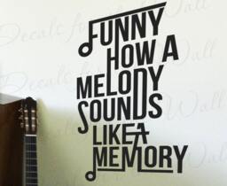 Funny How A Melody Sounds Like A Memory Eric Church Springsteen Song Lyrics Music Love Marriage Couple Wall Decal Vinyl Art Sticker Q67 - thumbnail 1