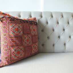 Sofa Cushions Hmong Pillow Vintage Ethnic Textiles, Handwoven Fabric Scatter Cushion & Pillows Recycled - thumbnail 2