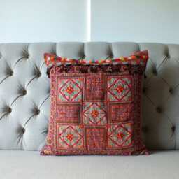 Sofa Cushions Hmong Pillow Vintage Ethnic Textiles, Handwoven Fabric Scatter Cushion & Pillows Recycled - thumbnail 3
