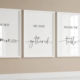 Set Of 3 Dining Room Wall Art Prints - Kitchen Decor Eat Drink Love Modern Farmhouse - thumbnail 2