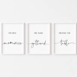 Set Of 3 Dining Room Wall Art Prints - Kitchen Decor Eat Drink Love Modern Farmhouse - thumbnail 3