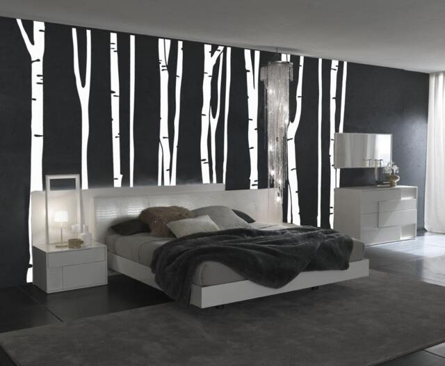 Large Wall Birch Tree Decal Forest Kids Vinyl Sticker Removable - 9 Trees 8Ft Tall 1109 - image 1