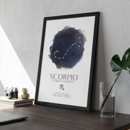 Scorpio Star Sign Constellation Print & Frame Gift - Astronomy Astrology Zodiac Stars Art Wall Decor For Her Him Boyfriend Girlfriend Boho - thumbnail 3