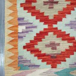 Classic Runner Rug, Handmade Artisan Afghan Turkish Scandinavian Navajo Bohemian Wool Flatweave Multicolour Kilim Rug 144x55 cm - thumbnail 4