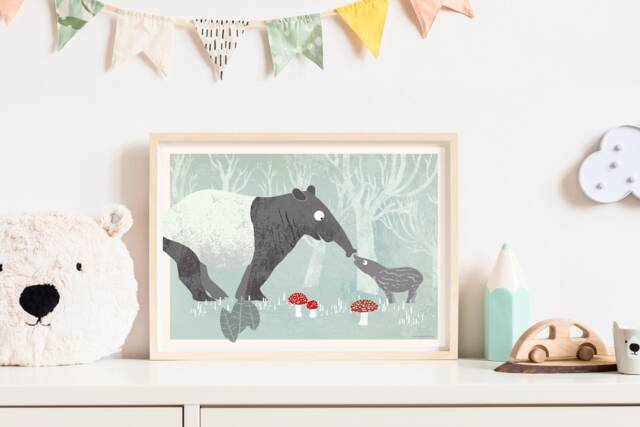 Poster Tapirs, A4, Illustrations, Animal Poster, Birthday, Children's Birthday - image 1