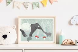 Poster Tapirs, A4, Illustrations, Animal Poster, Birthday, Children's Birthday - thumbnail 1