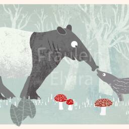 Poster Tapirs, A4, Illustrations, Animal Poster, Birthday, Children's Birthday - thumbnail 2