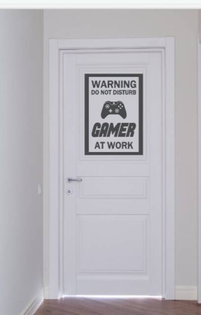 Warning. Do Not Disturb. Gamer. At Work - Vinyl Wall Decal -Gaming Decals - image 1