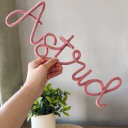 Knitted Wire Name Sign, Custom Words, Sign For Nursery, Rope Wall Art, Playroom Decor Personalised Gifts - thumbnail 3