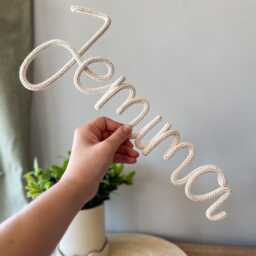 Knitted Wire Name Sign, Custom Words, Sign For Nursery, Rope Wall Art, Playroom Decor Personalised Gifts - thumbnail 4
