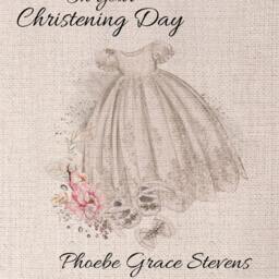 Personalised Christening Day Gift Linen Pennant Flag Wall Hanging Baby Girl Gown Design - thumbnail 2