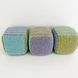 Set Of Three Knitted Blocks - Light Blue, Green & Purple - thumbnail 4