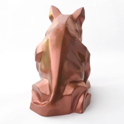 Copper Bull Terrier Sculpture Cubist Dog Lover Gift - thumbnail 2
