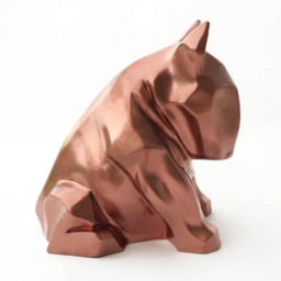 Copper Bull Terrier Sculpture Cubist Dog Lover Gift - thumbnail 4