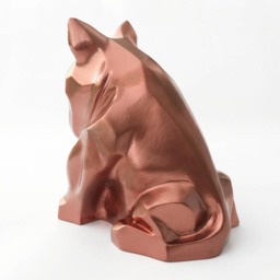 Copper Bull Terrier Sculpture Cubist Dog Lover Gift - thumbnail 3