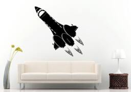 Star Space Ship Spaceship Fighter Galaxy Rocket Satellite Take Off Wall Decal Vinyl Sticker Mural Room Decor L1222 - thumbnail 1