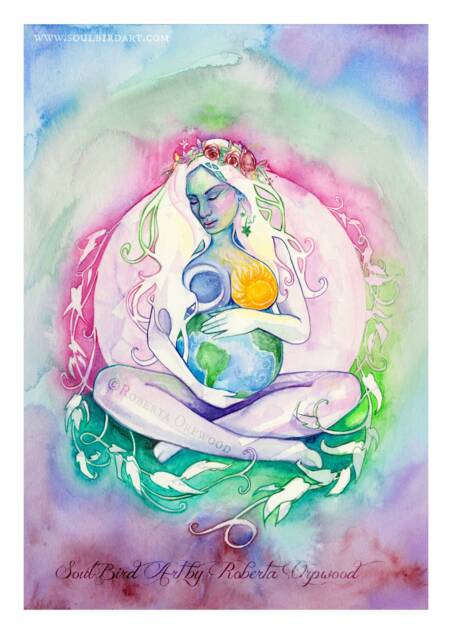 Earth Mother Gaia Goddess/Artist Signed Fine Art Print - image 1