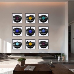9x Mountain Skyline - Get 9 Pieces & Pay Only For 7 Vinyl Record Art Special Occasions Birthday, Christmas, Weeding, Wall Decoration - thumbnail 3