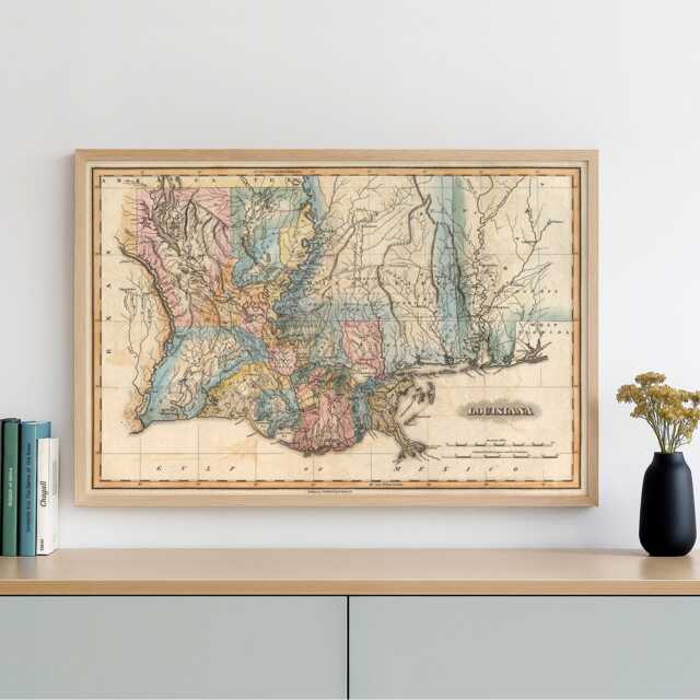 Vintage Louisiana Map - Antique Parish Historical Cartography Wall Art Fine Print - image 1