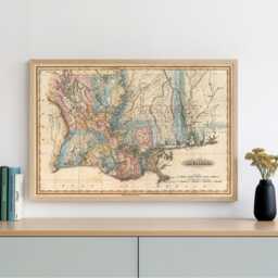 Vintage Louisiana Map - Antique Parish Historical Cartography Wall Art Fine Print - thumbnail 1
