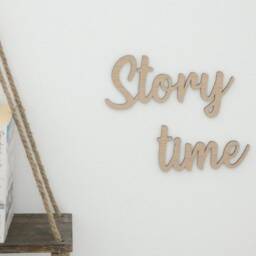 story Time - Reading Corner Quotes Children's Bedroom Playroom Wall Art Accessory Wooden Nursery Decor Scandi Boho Decoration - thumbnail 2
