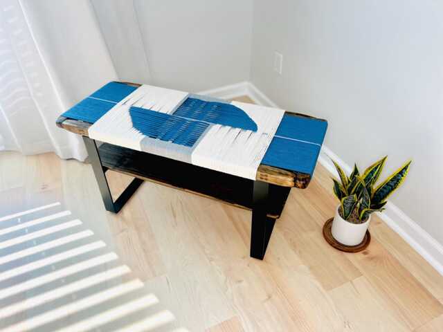 Hand-Woven Entryway Bench Mcm Style End Of Bed & Mudroom Seating - Custom-Made, Multiple Sizes - image 1