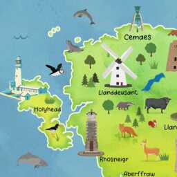Cute Map Of Anglesey Poster - Illustrated Wales Wall Art A4 - A1 Travel Print 180Gsm Matt Or 200Gsm Satin - thumbnail 3