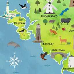 Cute Map Of Anglesey Poster - Illustrated Wales Wall Art A4 - A1 Travel Print 180Gsm Matt Or 200Gsm Satin - thumbnail 2