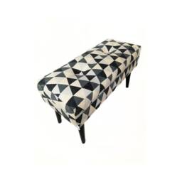 70 cm Bench With Storage, Geometric Patterns, From Rossi - thumbnail 2