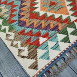 Classic Rug, Handmade Artisan Afghan Turkish Scandinavian Navajo Bohemian Wool Flatweave Multicolour Kilim Rug 155x98 cm - thumbnail 2