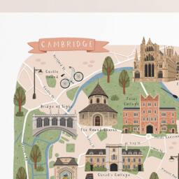 Cambridge Map, Illustrated University Poster, Print, Art, Illustration, Uni Gift - thumbnail 3