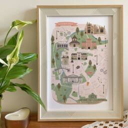 Cambridge Map, Illustrated University Poster, Print, Art, Illustration, Uni Gift - thumbnail 2
