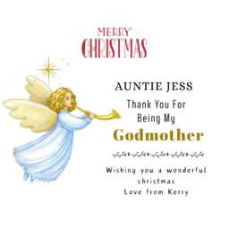 Personalised Thank You Godmother Christmas Candle Gift Set- Xmas For Godmother- Scented With Free Card & Matches - thumbnail 2