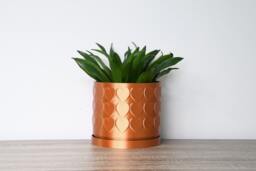 "Heart Planter With Drainage & Saucer in Copper, Cute 3D-Printed Plant Pot, Small To Large Sizes 4"" 5"" 6"" 7"" 8"