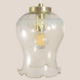 Yugochic Pendant Chandelier Mcm Hanging Light Mini Vintage Ceiling Small Fixture Retro Glass Gold Brass Set Of Two - thumbnail 3