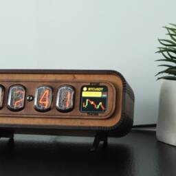 Nixie Tube Clock 4x In-12, Digital Picture Frame + Weather & Wifi Display - Online Bitcoin Ticker - thumbnail 2