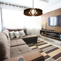 Brown Poeny Glass, Wood Ceiling Light, Scandinavian Pendant, Style, Plywood Chandelier, Pendant Light Brada - thumbnail 2