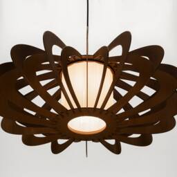 Brown Poeny Glass, Wood Ceiling Light, Scandinavian Pendant, Style, Plywood Chandelier, Pendant Light Brada - thumbnail 3