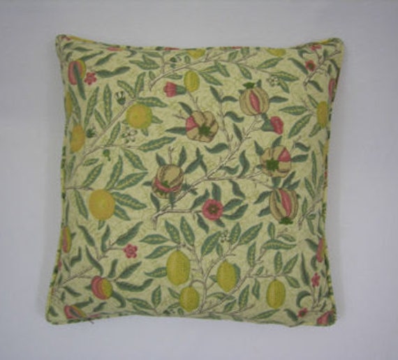 William Morris - Fruit Minor Cream/Teal Cushion Cover Throw Pillow Designer Home Decor